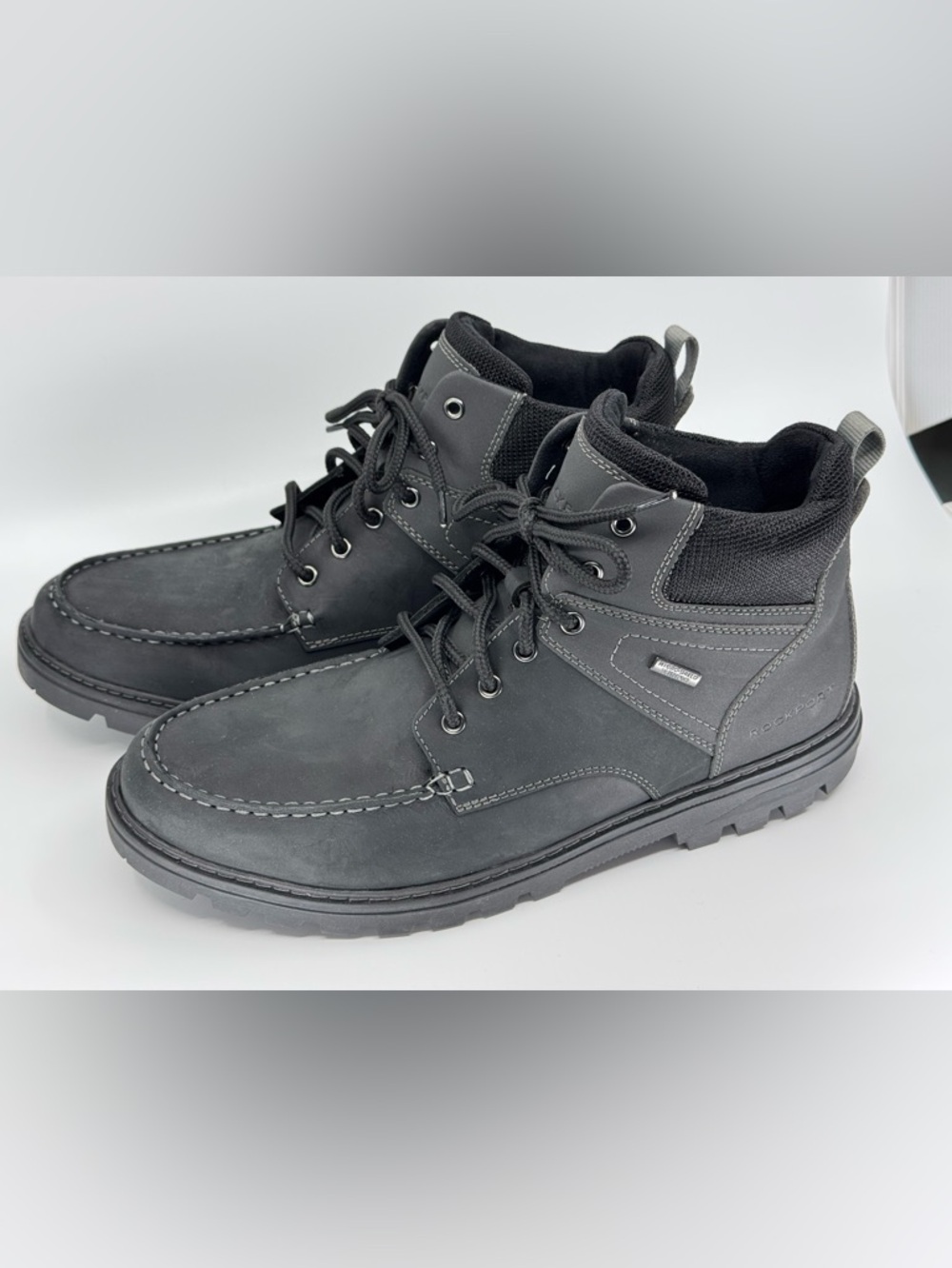 Waterproof Black Men's Lace-Up Ankle Boots